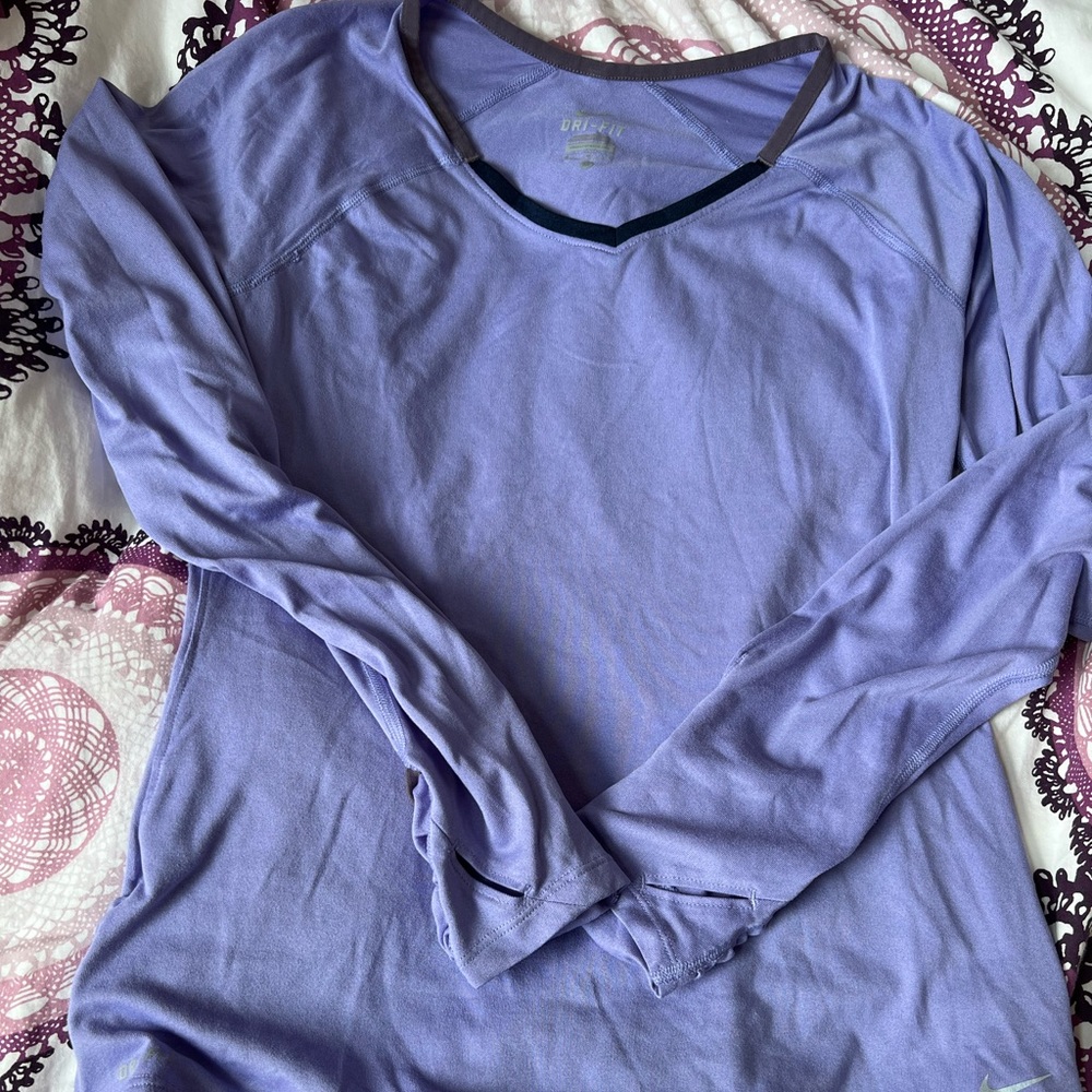 nike purple long sleeve athletic top